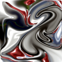 Siilver waves, circles, black and red background, soft circular texture