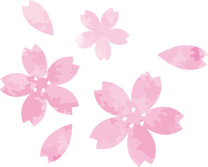 水彩風の桜の花びら