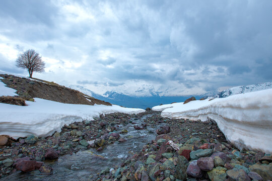 frozen lake in the Halgurd mountain, 