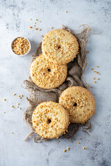 Shortbread cookies with peanuts