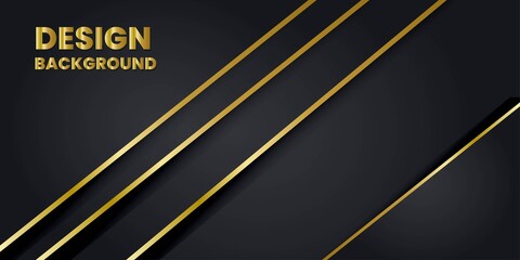 Vector color elegant abstract geometric banner with gold shapes.