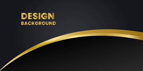 Vector color elegant abstract geometric banner with gold shapes.