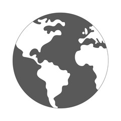 Planet Earth is gray-white, badge. Vector illustration