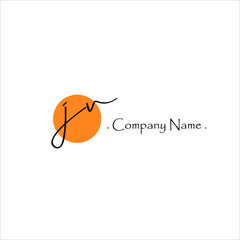 J V JV Initial handwriting or handwritten logo for identity
