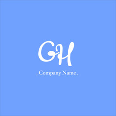 G H GH Initial handwriting or handwritten logo for identity