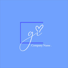 G I GI Initial handwriting or handwritten logo for identity