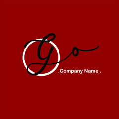 G O GO Initial handwriting or handwritten logo for identity