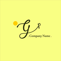 G P GP Initial handwriting or handwritten logo for identity