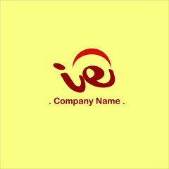 I E IE Initial handwriting or handwritten logo for identity