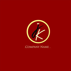 J K JK Initial handwriting or handwritten logo for identity