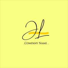 J L JL Initial handwriting or handwritten logo for identity