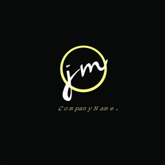 J M JM Initial handwriting or handwritten logo for identity