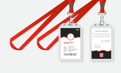 Elegant red Id card design template. Professional Identity Card Template Vector for Employee and Others