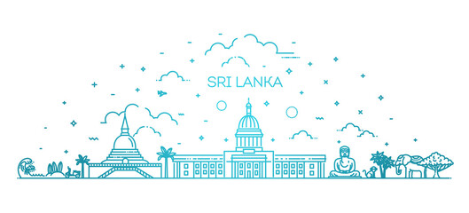 Sri Lanka line skyline with panorama