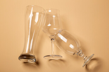 beer glasses of various shapes