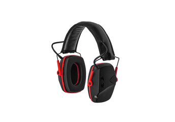 Modern active protective earphones isolate on a white back. A device for protecting ears and hearing from loud sounds. Headphones.