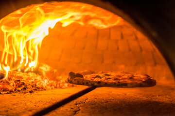 pizza in the fireplace