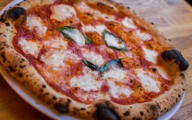 pizza on a table