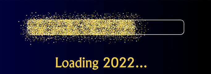  Loading 2022 golden Stars loading bar  - obrazy, fototapety, plakaty