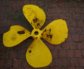Yellow Rusty Boat Propeller