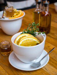 cup of tea with lemon