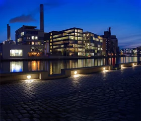 Der Hafen von Münster (Westfalen), Deutschland zur Blauen Stunde als Panorama © Christian