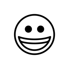 grinning smiley face in outline icon