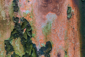 Old painted metal texture with traces of rust