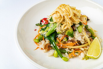fried rice with meat and vegetables