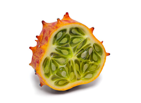 Kiwano isolated on white ground.