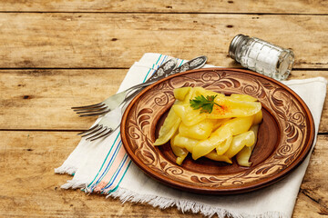 Homemade fermented sweet yellow pepper