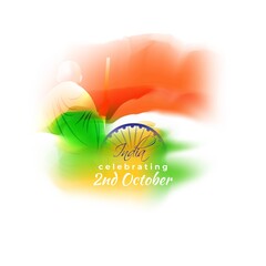 Obraz premium VECTOR ILLUSTRATION OF CONCEPT BANNER FOR HAPPY GANDHI JAYANTI, 2 OCTOBER, INDIAN FLAG TRICOLOUR 