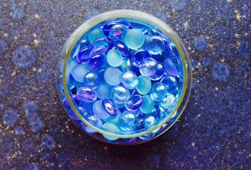 blue stones on white background