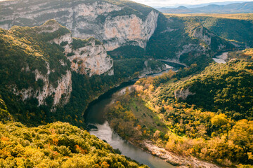 Gorges de l'Ardèche paysage automne