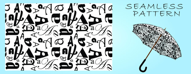 Fototapeta premium Seamless patterns. Typographic pattern from the letter 