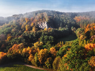 jesień, dolina kobylańska, małopolska, jura krakowsko-częstochowska - obrazy, fototapety, plakaty