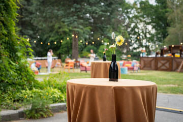 Wedding decorations. Wedding ceremony outdoors. 