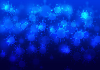 Abstract blue shape corona virus background