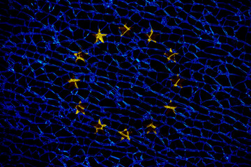 Europaflagge Glasbruchmuster