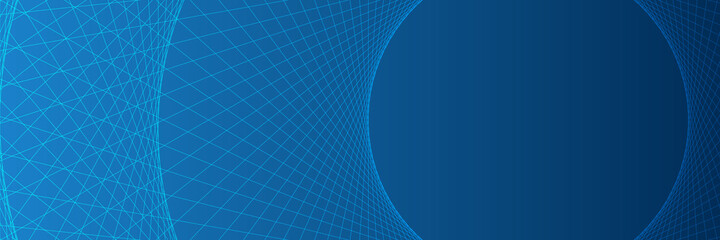 Blue circular lines abstract futuristic technology banner design. Vector background