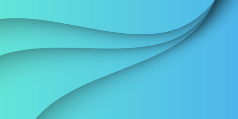 Fototapeta premium Vector abstract background - modern concept of red paper art style, banner. Trendy blue green grey color of 2021 wavy background. 