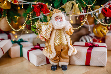 Santa Figure under Christmas Tree