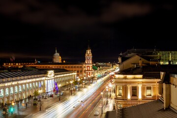 Fototapeta na wymiar Top view of Nevsky Prospekt in St. Petersburg