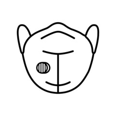 New filter face mask line icon