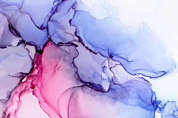 Modern hand painted artwork of abstract transparent alcohol ink background. Art for design