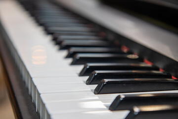 A close up of a electric piano keyboard