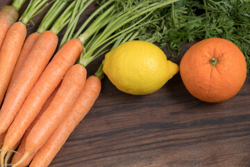 carrots on a wooden table