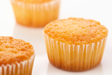 muffins on white background.