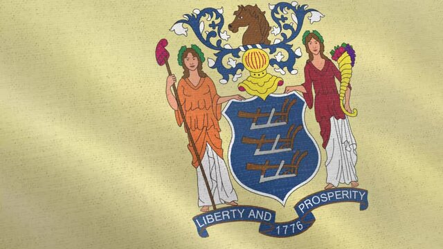New Jersey flag wind blowing full frame background