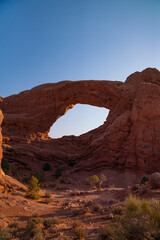 empty large arch in the rocky desert landscape